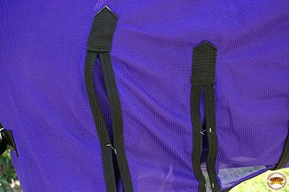 HILASON 84 in Purple Horse Fly Sheet UV Protect Mesh