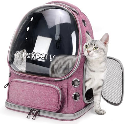 Cawypety Cat Backpack Carrier Large Space Bubble Backpack up to 12lbs Pink