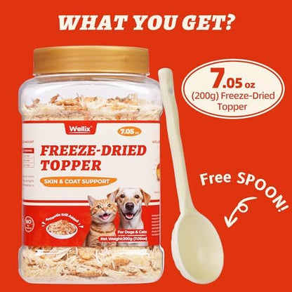 Wellix Freeze Dried Topper for Cats & Dogs, Antarctic Krill Treats, 7.05oz