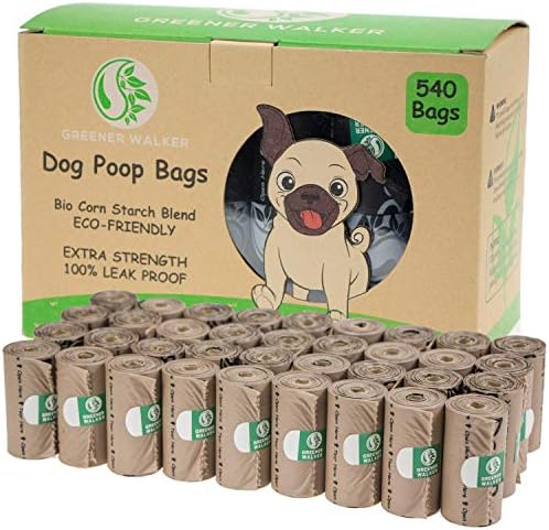 GREENER WALKER Poop Bags for Dog Waste-540 Bags,Extra Thick Strong 100% Leak Proof Dog waste Bags (Brown)