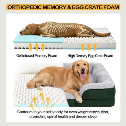 Orthopedic Dog Beds Large Sized Dog, Memory Foam Dog Bed Couch, 36"L