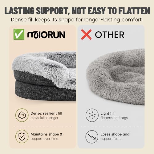 Miorun Fluffy Orthopedic Dog Beds Large Sized Dog, 48" Bolster Sofa Bed