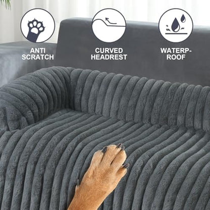Luxurious Dog Couch Bed, Dog Couch Cover, Couch Protector for Dogs(Grey,XL)