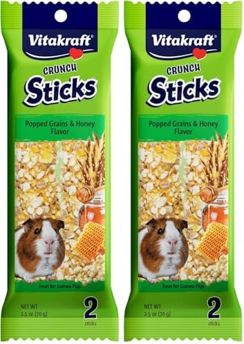 Vitakraft Crunch Sticks Guinea Pig Chewable Treats - Grain and Honey - Supports Healthy Teeth (Pack of 2)