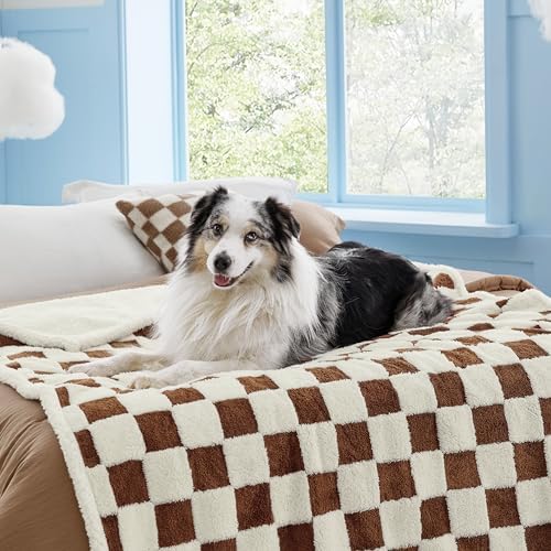LE SURE Waterproof Dog Blankets for Large Dogs Cute Cozy 3D Jacquard,50x60