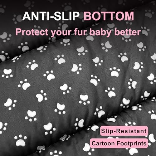 Dog Bed Mat, Reversible Dog Crate Pad with Washable Kennel Mat and Soft Foam, Flat Pet Bed for Dogs & Cats, for Crates Carriers & Travel (Pink, 23" L*14" W*1.5" Th)