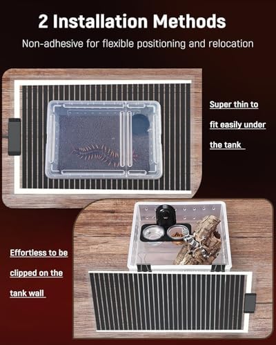 Pawfly 40 W Reptile Heat Pad with Thermostat 16.5 x 11 Inch Reptile Heating Pad Under Tank Terrarium Reptile Heat Mat for Turtles Frogs Snakes Lizards Geckos Hermit Crabs & Spiders