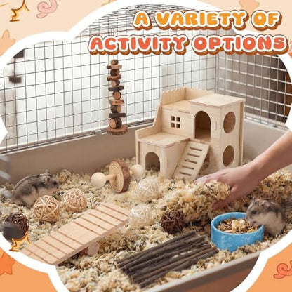 40 Pcs Hamster Cage Accessories Exercise Wheel,Fun Style