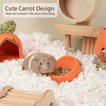 2 Pack Ceramic Hamster Food Bowl Anti-Tip Chew-Proof Water Dish