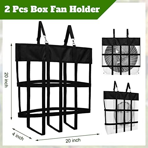 Tessco for you 2 Pcs Box Fan Holders for Horse Stall, Nylon Bag,Black