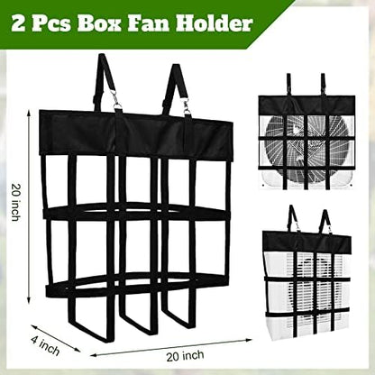 Tessco for you 2 Pcs Box Fan Holders for Horse Stall, Nylon Bag,Black