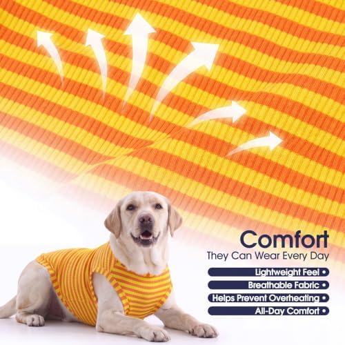 IECOii 2 Pack Dog Surgery Recovery Shirt Sleeveless Lightweight Dog Tshirt