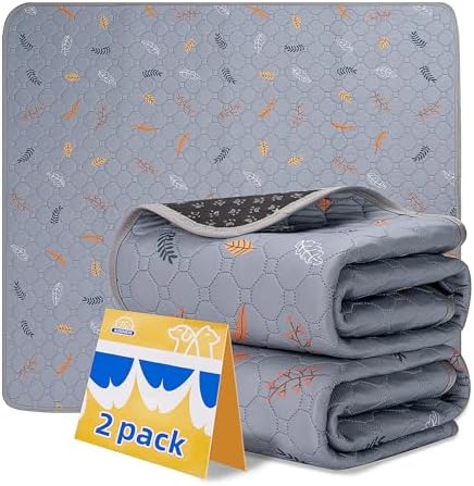 Sunheir Washable Pee Pads for Dogs - 2-Pack Thick Heavy-Absorbency Reusable Pee Pads Prevent Leakage Non-Slip, Waterproof Pet Training Pads for Puppy Playpen, Crate, Whelping Box, Potty Training