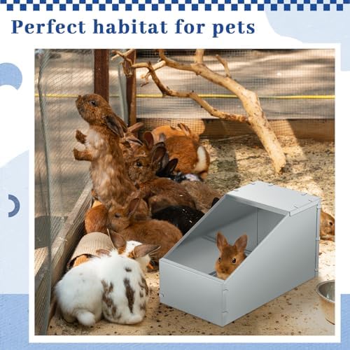 4 Pcs Galvanized Metal Rabbit Nesting Box, 16 * 11.5 * 11.5 Inch