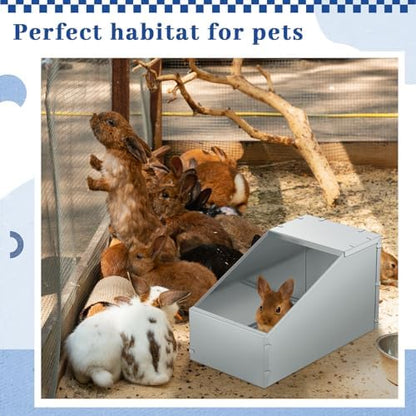 4 Pcs Galvanized Metal Rabbit Nesting Box, 16 * 11.5 * 11.5 Inch