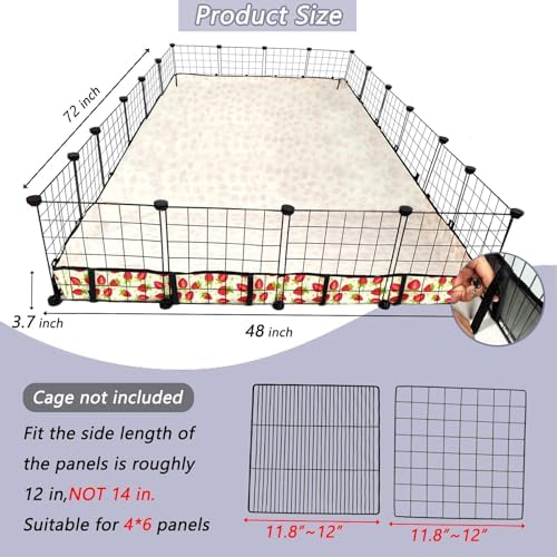 Guinea Pig Cage Liner，Washable Waterproof Oxford Cloth Cage Liners for Small Animals,Hamster Chinchilla Hedgehog Rabbit and Other Small Animals Not Include Cage(48x72 inches)