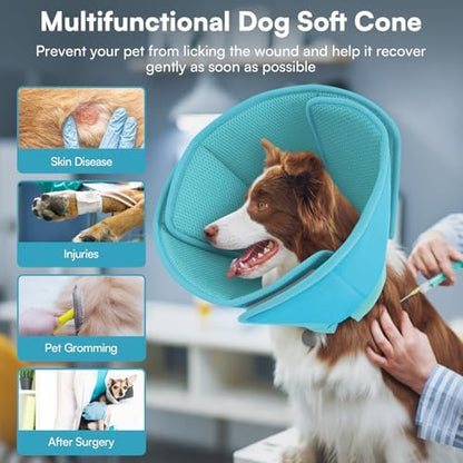 Queenmore Soft Dog Cone Collar, Comfortable Cones for Small Dogs/Cat
