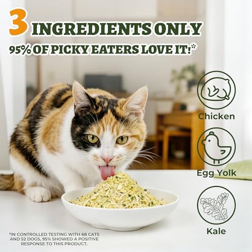 Wellix Freeze Dried Dog and Cat Food Toppers with Kale & Egg Yolk, 7.05oz