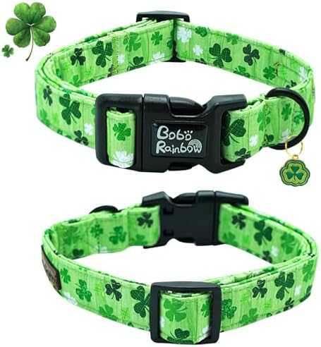 St Patrick's Green Trefoil Print Dog Collar for Small Dogs