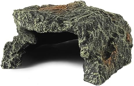 IBWell Resin Reptile Rock Cave, Lizard Tank Décor, Gecko Hide Reptile Hideout for Small Turtle Accessories for Tank, Leopard Gecko, Lazard Hideout