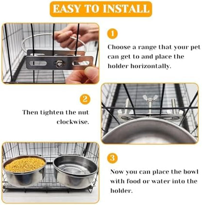 PINVNBY 2pcs Stainless Steel Bird Bowl Water Bowl Stainless Steel Bird Feeding Dish Cups for Parrot Parakeet African Greys Conure Cockatiels Lovebird (Diameter: 4.72 inches M)