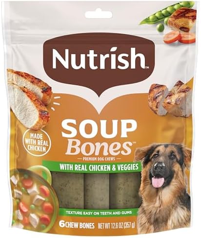 Nutrish Soup Bones Chicken Dog Chews, 12.6 oz. Bag (6 Treats) (Rachael Ray)