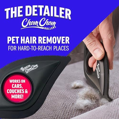 ChomChom Roller Detailer- Scraper for Pet Hair Remover and Lint - Great for CAR - Cat and Dog Hair Remover for Couch, Furniture, Carpet, Clothing and Bedding - Travel Multi-Surface Fur Removal Tool