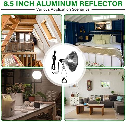 Simple Deluxe Clamp Lamp Light with 8.5 Inch Aluminum Reflector up to 150 Watt E26 (no Bulb Included) 6 Feet 18/2 SPT-2 Cord, 2-Pack