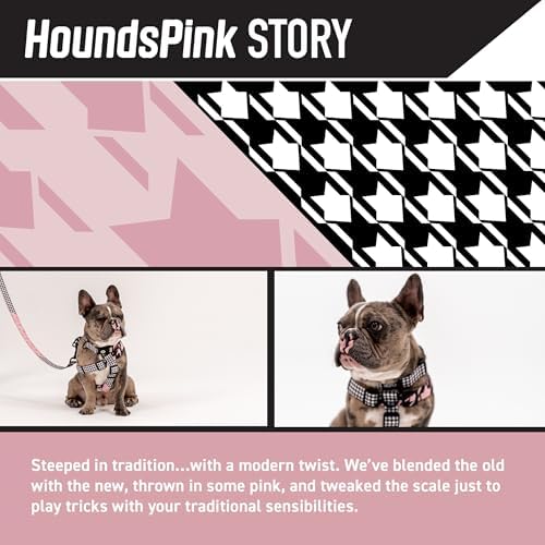 Wolfgang Heavy Duty Martingale Dog Collar with Quick Release Nylon Buckle for Walking & Training, HoundsPink Print, Medium