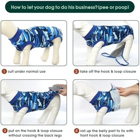 Kuoser Recovery Suit for Dogs Cats, Soft Dog Surgery Suit Female Male Spay