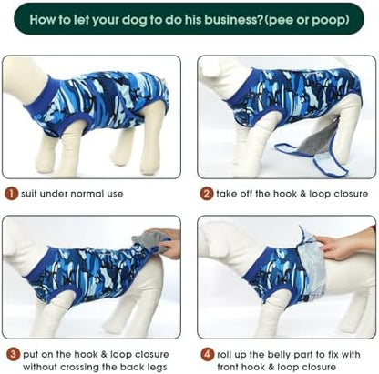 Kuoser Recovery Suit for Dogs Cats, Soft Dog Surgery Suit Female Male Spay