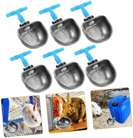 Milisten 6pcs Automatic Rabbit Water Bowl Stainless Steel Water Feeder