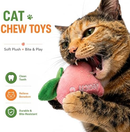 Cat Toys, Interactive Cat Toy for Indoor Cats, Soft and Durable Crinkle Sound Catnip Toys, Catnip Filled Mouse Cat Teething Chew Toy (Pack of 12) (002, Large)