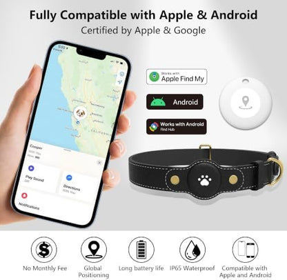 GPS Tracker for Dogs – Smart Dog Collar & Pet Tracker with Real-Time Location, No Monthly Fee, Unlimited Range (iOS & Android) – Fits Small to Large Dogs(Locator Included)