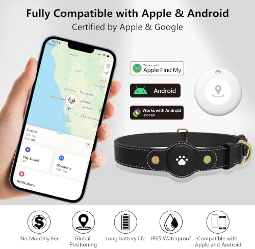 GPS Tracker for Dogs – Smart Dog Collar & Pet Tracker with Real-Time Location, No Monthly Fee, Unlimited Range (iOS & Android) – Fits Small to Large Dogs(Locator Included)