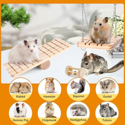 Hamster Toys Set, Guinea Pig Toys Bunny Small Animal Chewing Toy for Cage