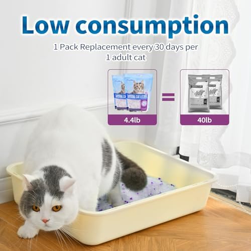 Made4Pets Cat Litter Crystals,Non Clumping Litter 8.6 lbs(2 x 4.3lb Packs)