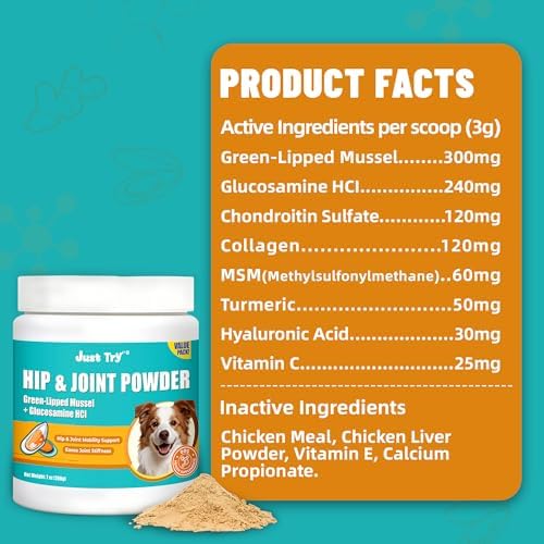 Just Try Green-Lipped Mussels Hip & Joint Powder for Dogs