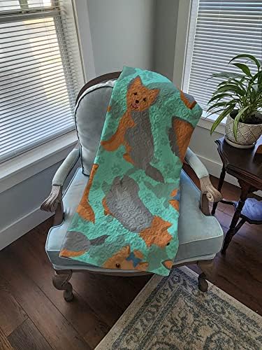 Caroline's Treasures MLM1061LQB Blue and Tan Yorkie Quilted Blanket 50x60 Artwork Pattern Quilted Throw Blanket for Bed, Couch, Sofa, Soft and Lightweight