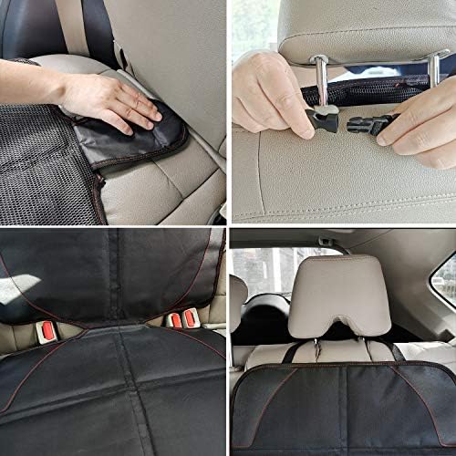 MORROLS Car Seat Protector for Child, Baby, Pets -1 Pack car seat Cover with Thick Padding- Waterproof Universal Size with Mesh Pockets (Black)