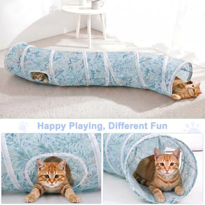 Glittme S-Shape Cat Tunnel, Foldable Cat Tunnels for Indoor Cats