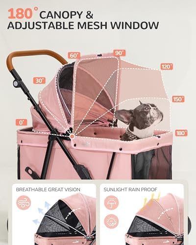Dog Stroller for Large & Medium Dogs (20–132 lbs), for 2 Small Dogs