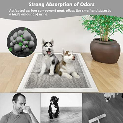 Fhiny Pee Pads for Dogs, 24" x 36" 20 PCS Extra Large Disposable Puppy Pads Leak-Proof Super Absorbent Charcoal Potty Training Pad with Quick-Dry Surface for Dogs Puppies Cats Kittens or Small Pets