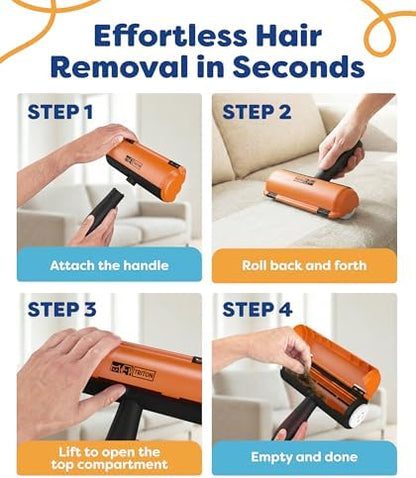 Triton Pet Hair Removal Tool w/Fur Trapping Compartment, Orange