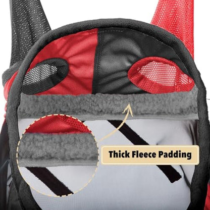 Harrison Howard Pro Luminous Horse Fly Mask Standard with Ears UV Protection for Horse Scarlet Red/Black Medium Cob