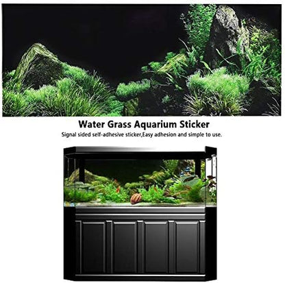 Aquarium Background Static Cling 24x11.8 Black Fish Tank Backdrop Wallpaper PVC Decor No Glue Reusable for 10 Gallon Tank
