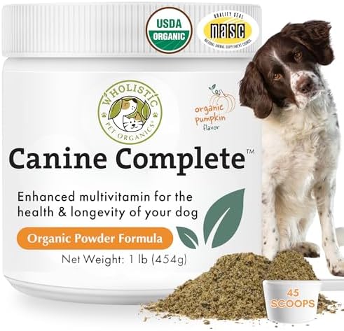 Organic Dog Vitamins with Organic Pumpkin Protein, 1 Lb, 45 Scoops