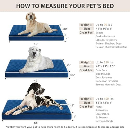 WNPETHOME Orthopedic Waterproof Extra Large Senior Dogs Bed for Comfy Sleep