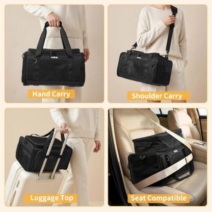 Apollo Walker Cat Carrier Airline Approved Expandable Black