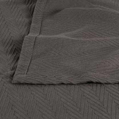 Superior Metro All-Season Cotton Blanket, Woven Blanket for Couch, Bed, Bedding, Farmhouse, Home Essentials, Cute and Cozy Bohemian Blankets, Herringbone Weave, Twin Size, Charcoal